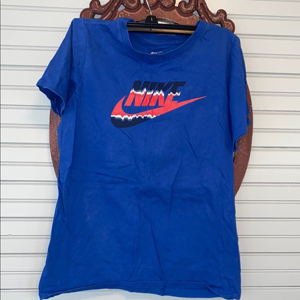 Nike boys Royal Blue Tee with Red and White Logo